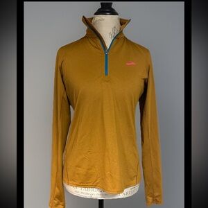 Brooks Women’s Gold Dash 1/4 1/2 Zip Soft Run  Athletic Pullover Running M